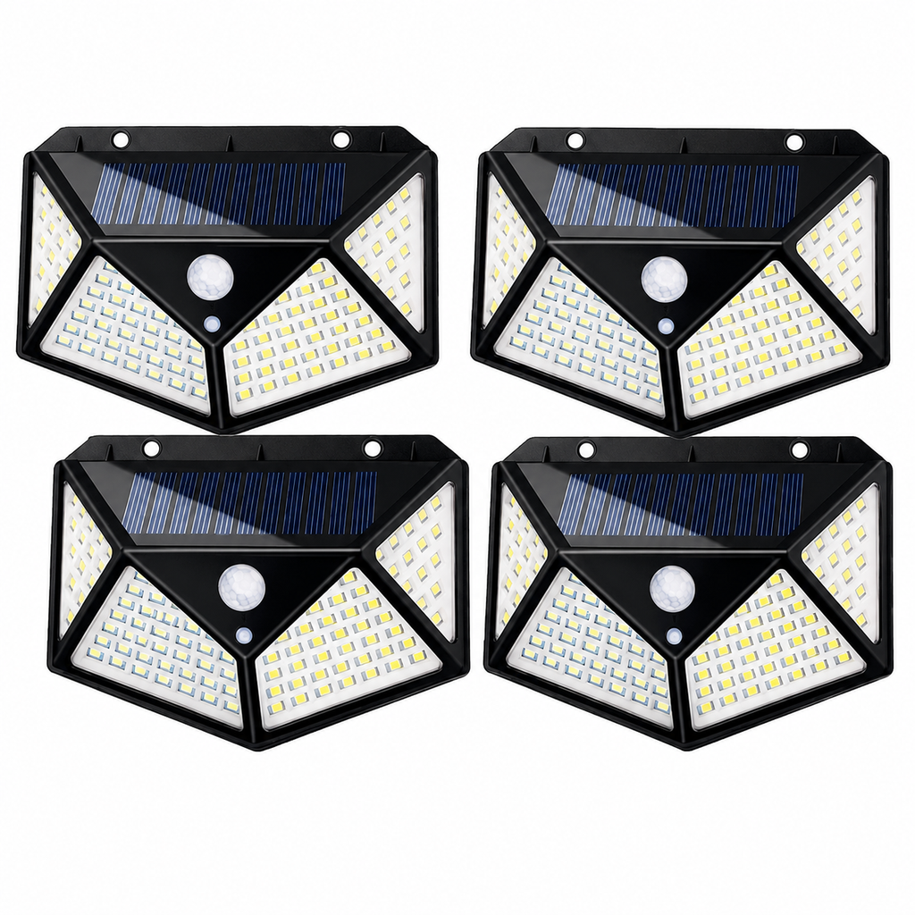 Lampara De Panel Solar 100 LED X4