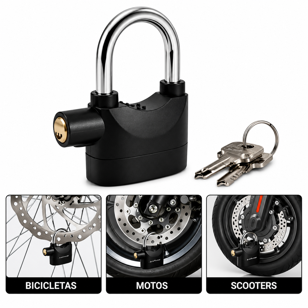 Candado para moto con alarma
