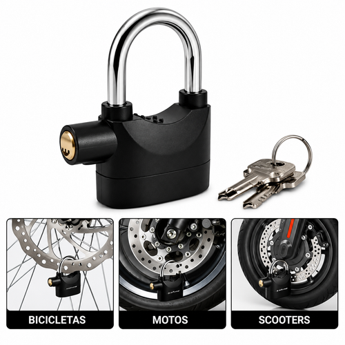 Candado para moto con alarma