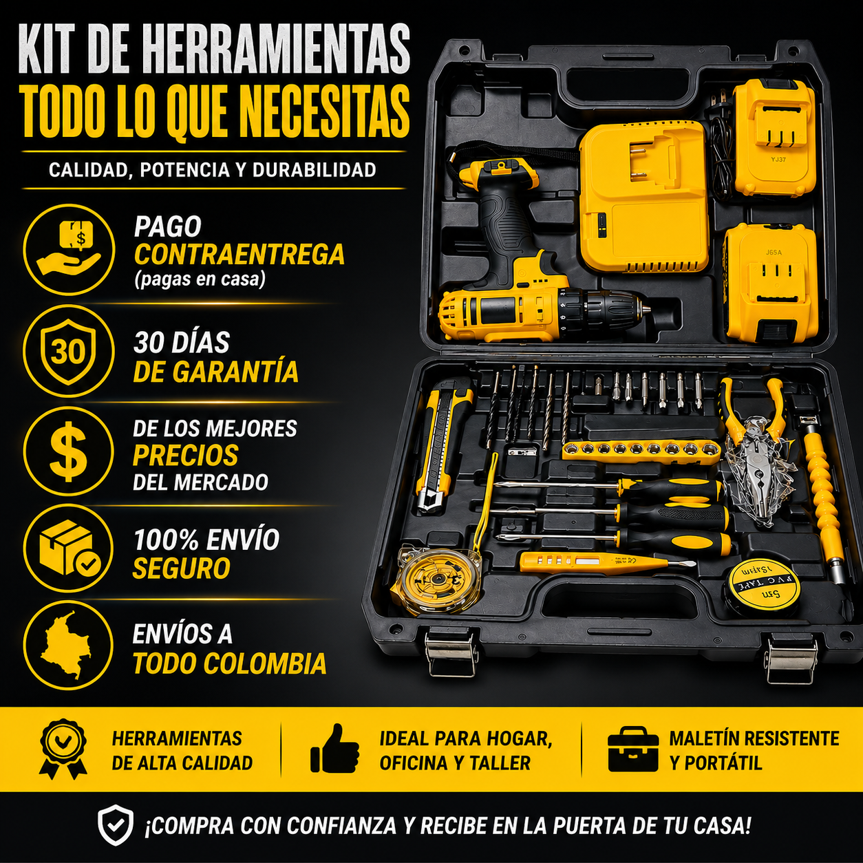Kit completo de taladro inalámbrico