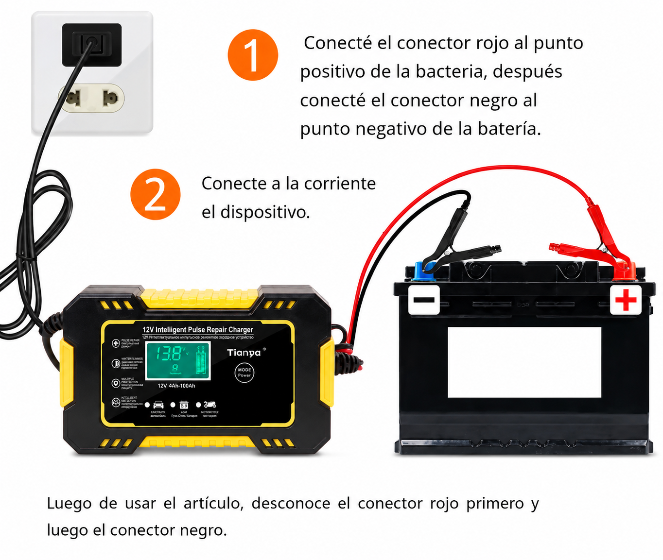 Cargador Bateria Carro y Moto
