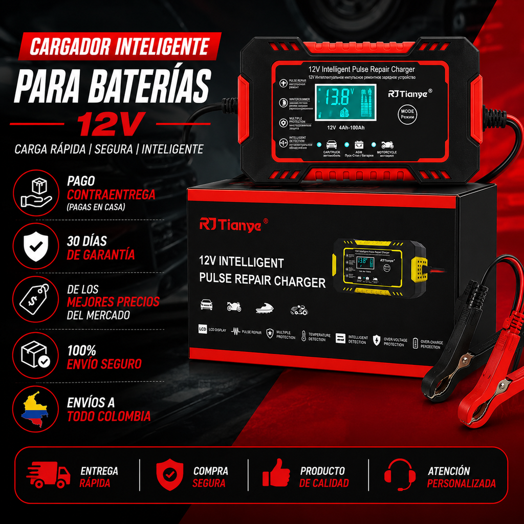 Cargador Bateria Carro y Moto