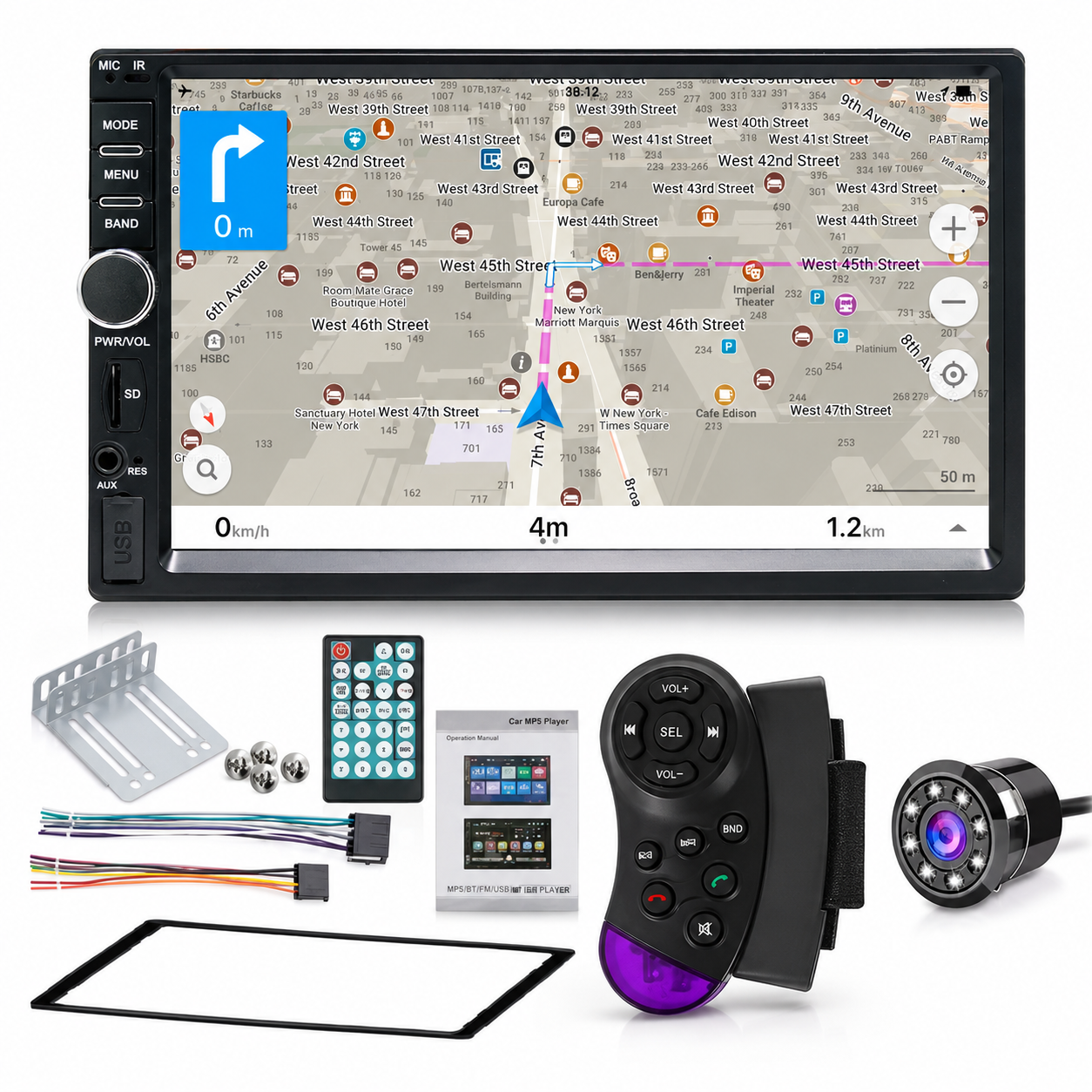 Combo de Pantalla para Carro + Cámara de Reversa y Control al Volante GRATIS