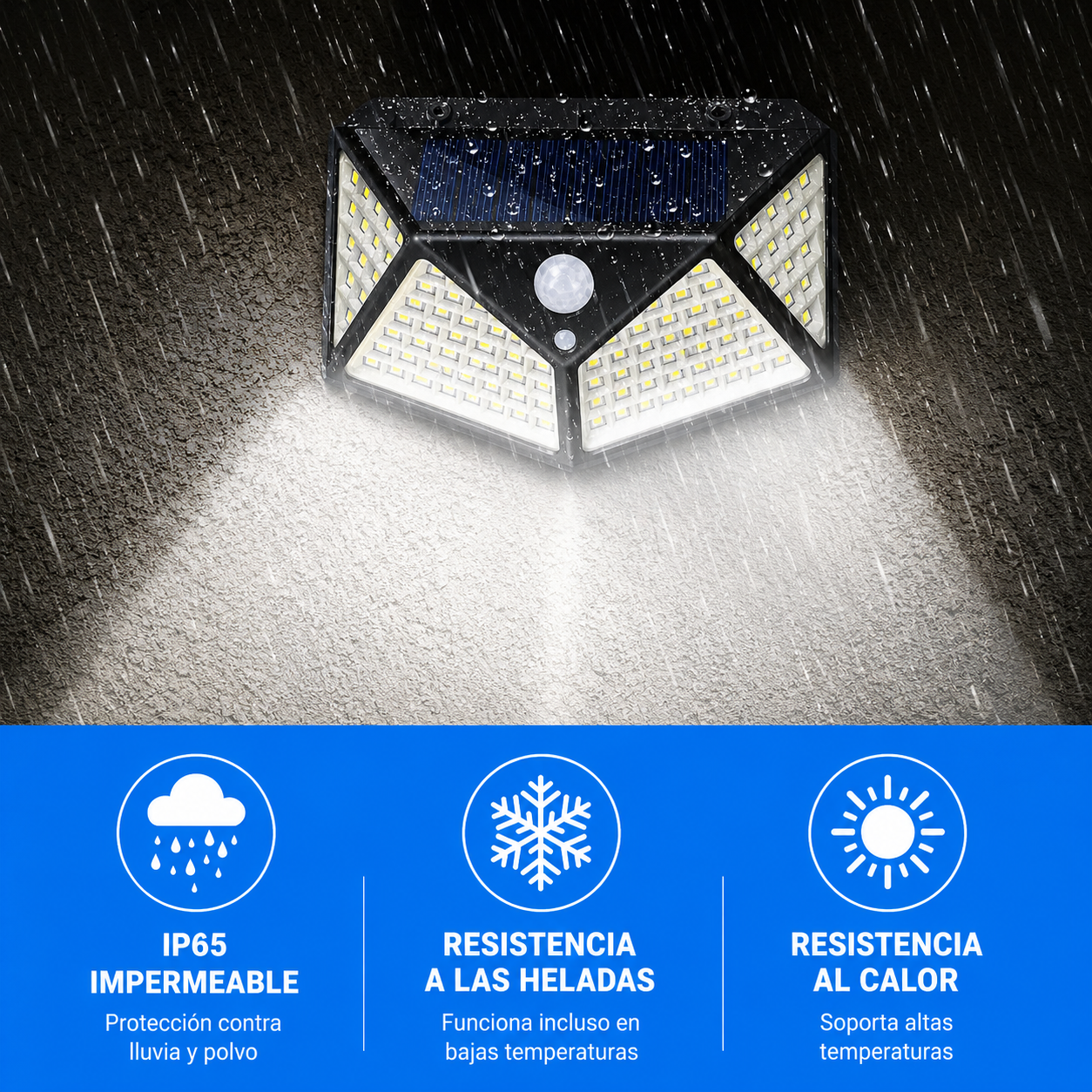 Lampara De Panel Solar 100 LED X4